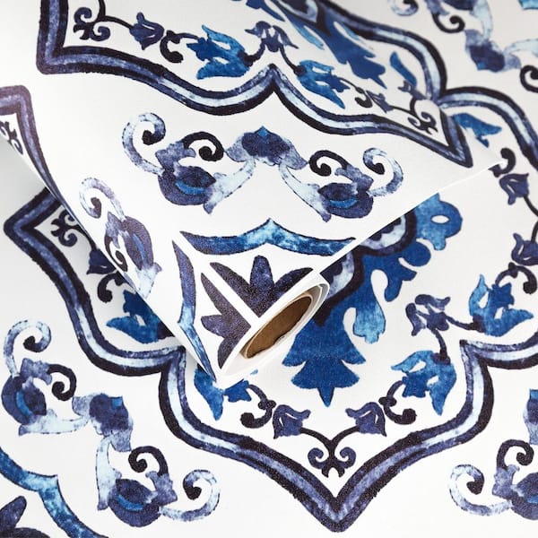 12 in. X 120 in. 4 MIL Blue Peel and Stick Vinyl Flooring Roll, Vinyl Sheet Flooring, Cut to Length, Water Resistant