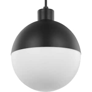Globe LED 1 Light Painted Black LED Outdoor Pendant Light