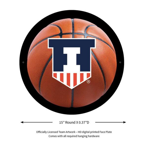 Illinois Fighting Illini: Basketball - Original Round Rotating Lighted Wall  Sign