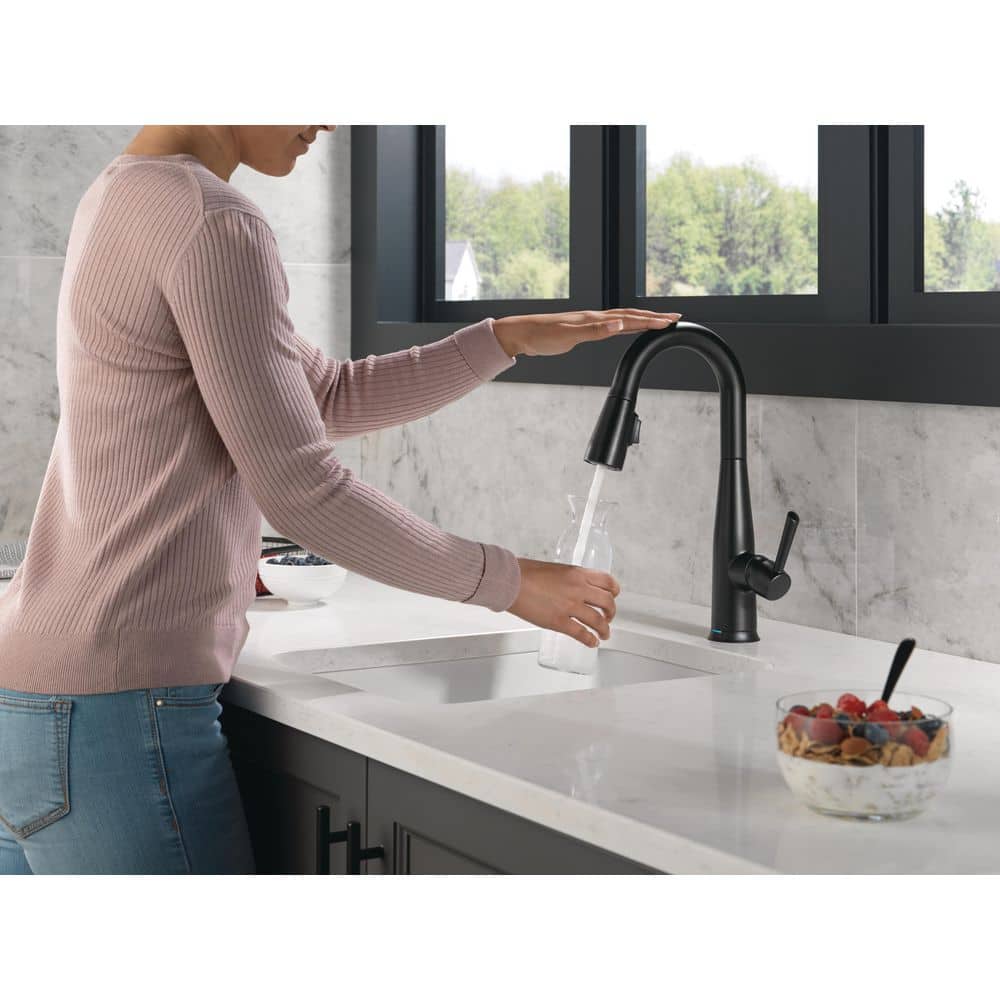 Matte Black Metal Pull-Down Sprayer Kitchen Faucet
