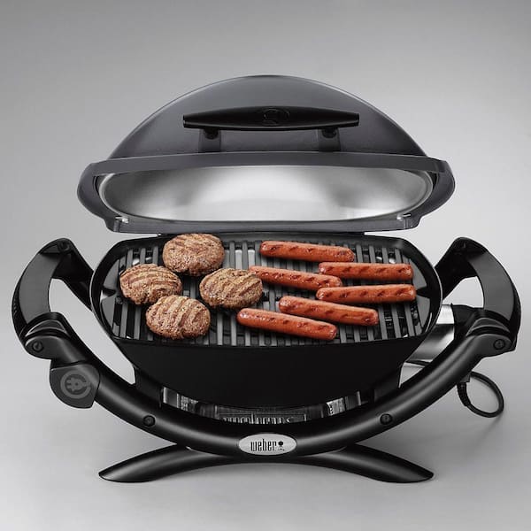 Weber Q 2400 1 Burner Portable Electric Grill In Gray 55020001 The Home Depot