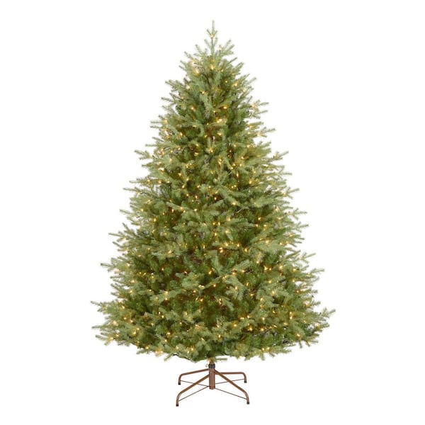 National Tree Company 7-1/2 ft. Feel Real Nordic Spruce Medium Hinged Artificial Christmas Tree with Clear Lights