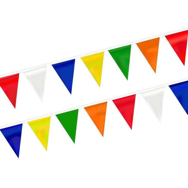 Unbranded 9 in. x 12 in. 120 ft. L Assorted Colors 4-Mil Polyethylene String Pennant