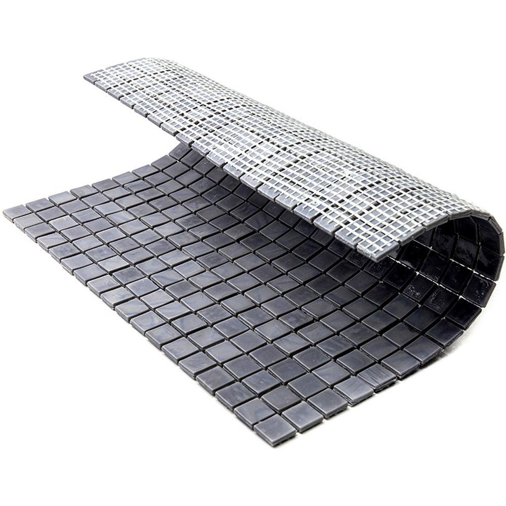 Metal Gray 11.6" x 11.6" Iridescent Glass Mosaic Tile