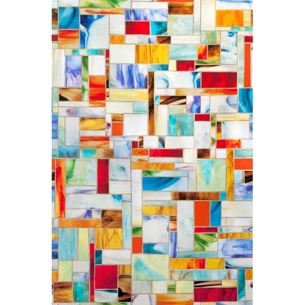 24" x 36" Multicolor Stained Glass Look Privacy Window Film