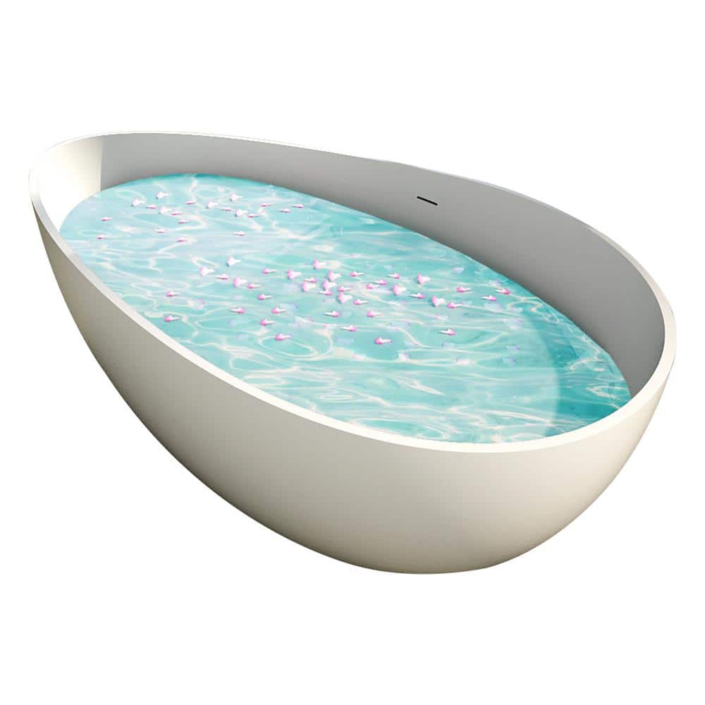 HOMEMYSTIQUE 63 in. x 37.4 in. Polyresin Flatbottom Freestanding