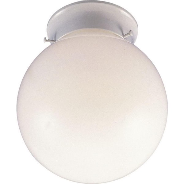 Volume Lighting 1-Light White Flush Mount