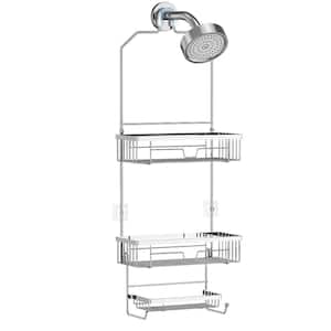 Over-The-Shower Head Shower Caddy with 3 Shelves Storage Rack in Satin Nickel