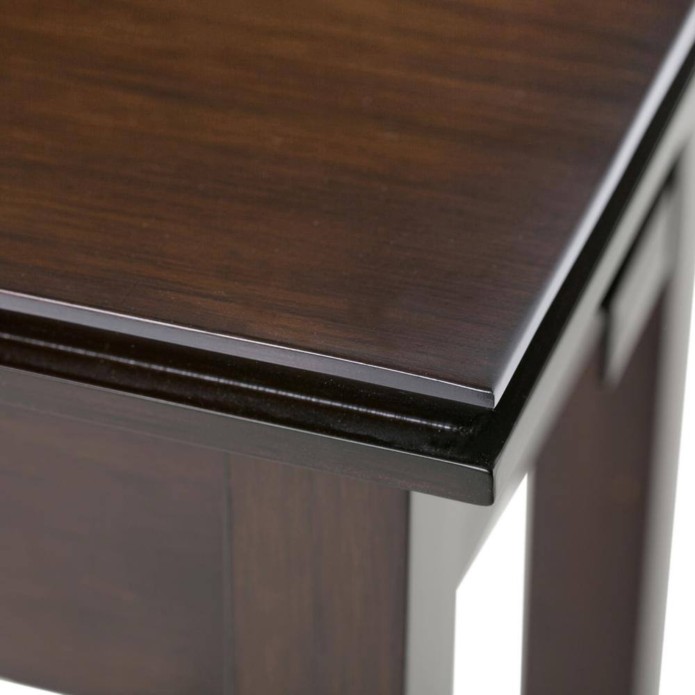 Artisan Russet Brown Wood Narrow End Table with Drawer