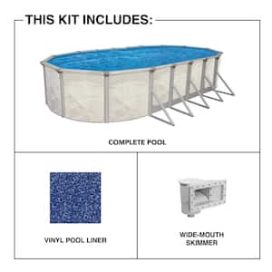 Independence 18 ft. x 33 ft. Oval 52 in. D Metal Wall Above Ground Hard Side Pool Package
