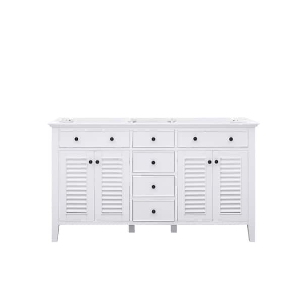 Home Decorators Collection Fallworth 60 in. W x 21.5 in. D x 34 in. H Bath Vanity Cabinet without Top in White