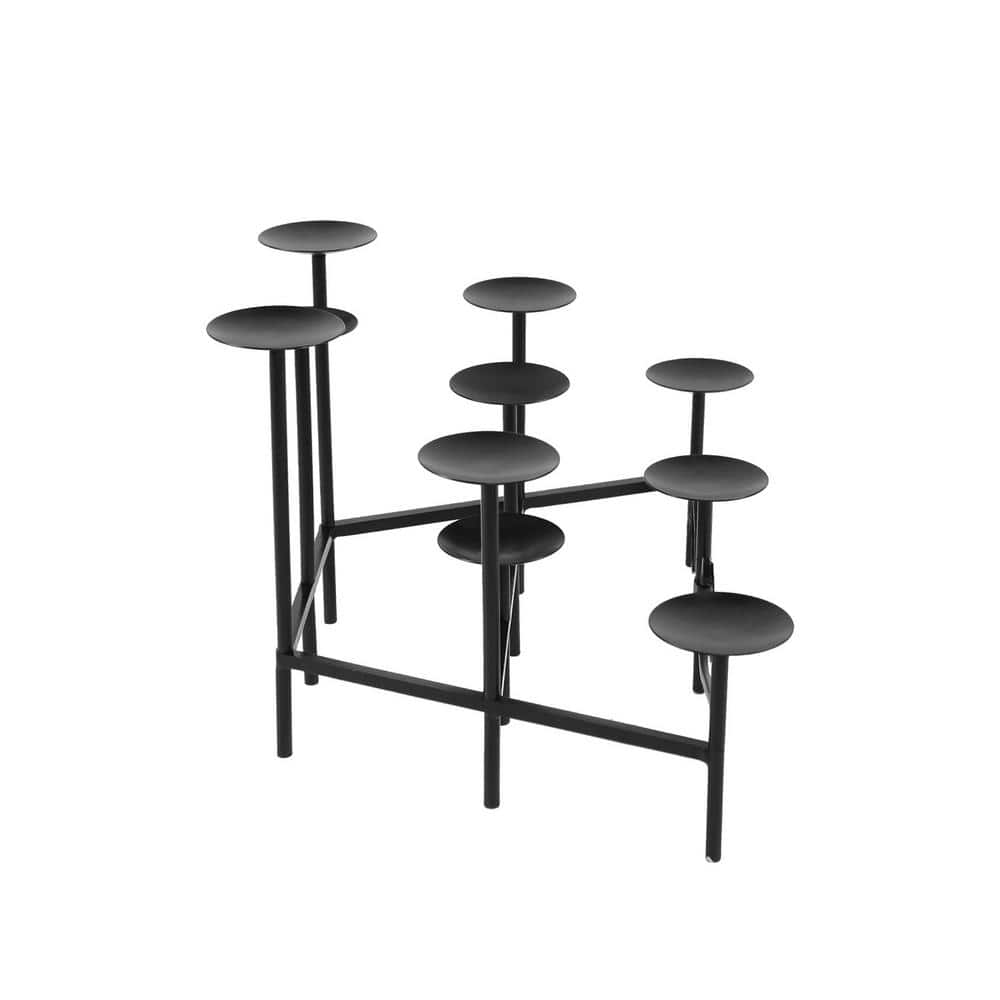 Imperial Black Wrought Iron 24" Candelabra with Scroll Detail