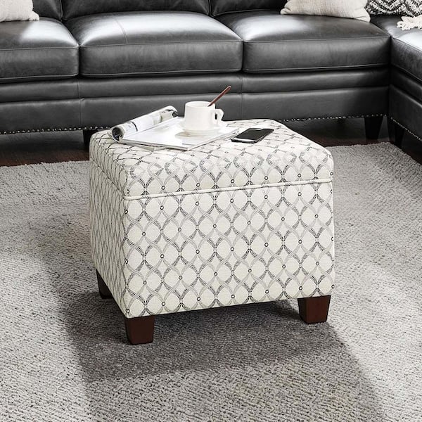 Designs4Comfort Madison Ribbon Pattern Fabric Upholstery Storage Ottoman