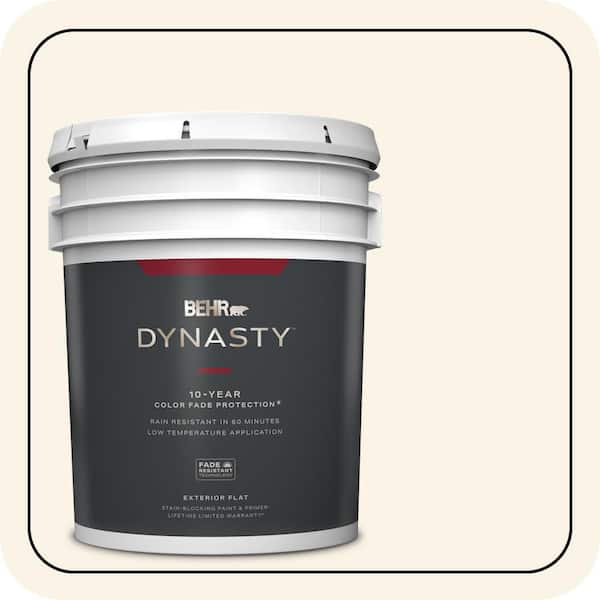 BEHR DYNASTY 5 gal. #PWN-12 Palatial White Flat Exterior Stain-Blocking Paint & Primer