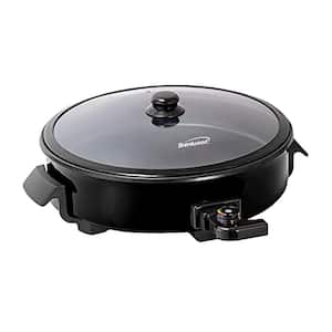 38 sq. in. Black Round Nonstick Electric Skillet with Vented Glass Lid
