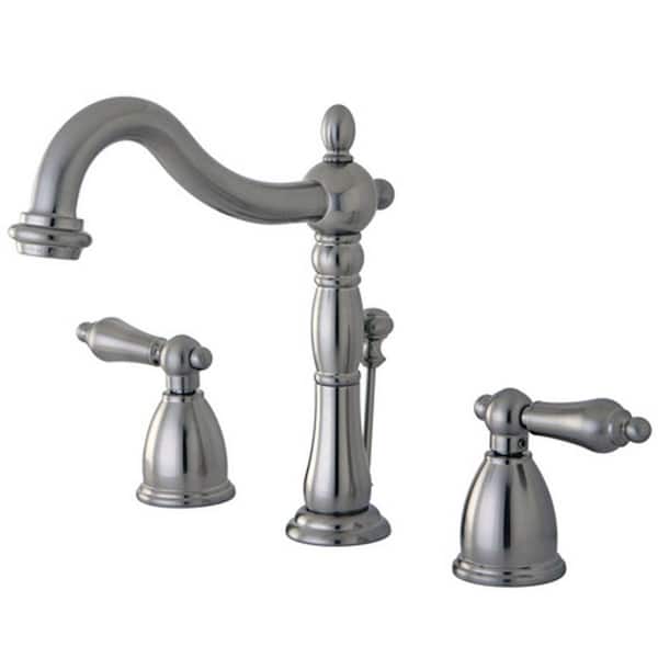 Kingston Brass Victorian 8 in. Widespread 2-Handle Bathroom Faucet in Brushed Nickel