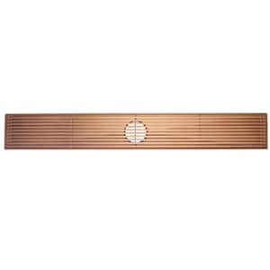 36 in. Linear Stainless Steel Shower Drain with Bar Pattern in Rose Gold