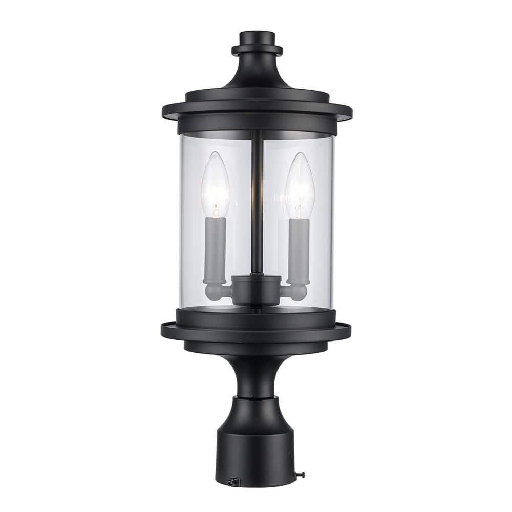 Bel Air Lighting Path 18.375 in. 2-Light Black Metal Hardwired Outdoor ...