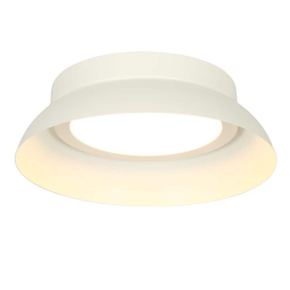 12.6 in. Bowl Modern Minimalist Matte White Integrated LED Flush Mount with 5CCT price history on PriceWatchPro