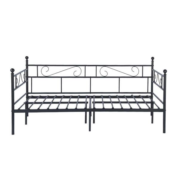 Aingoo Metal Single Day Bed Frame Guest Sofa Bed Daybeds for Living Room Bed Room Black