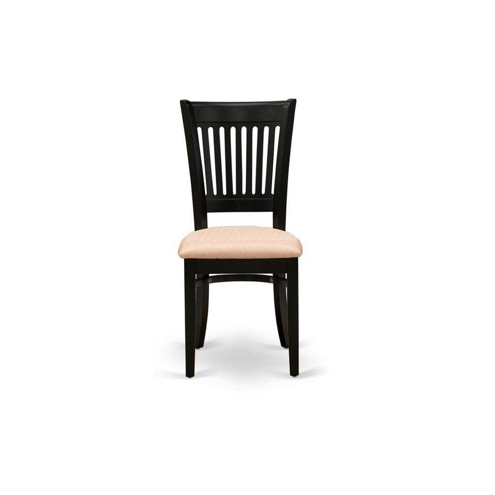 Nova Black Rectangular Dining Set with Linen Fabric Chairs
