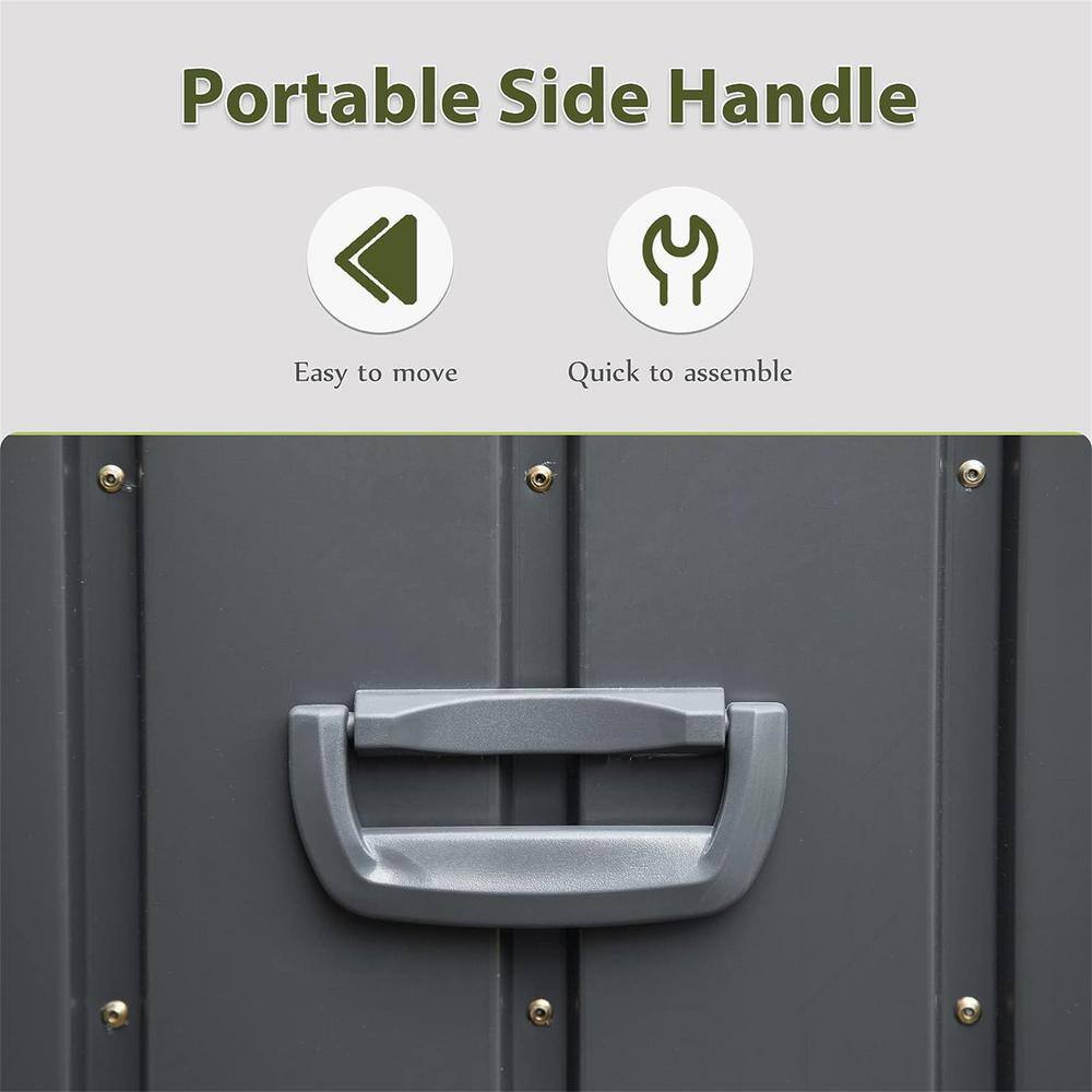 Dark Gray 150 Gallon Lockable Metal Deck Box