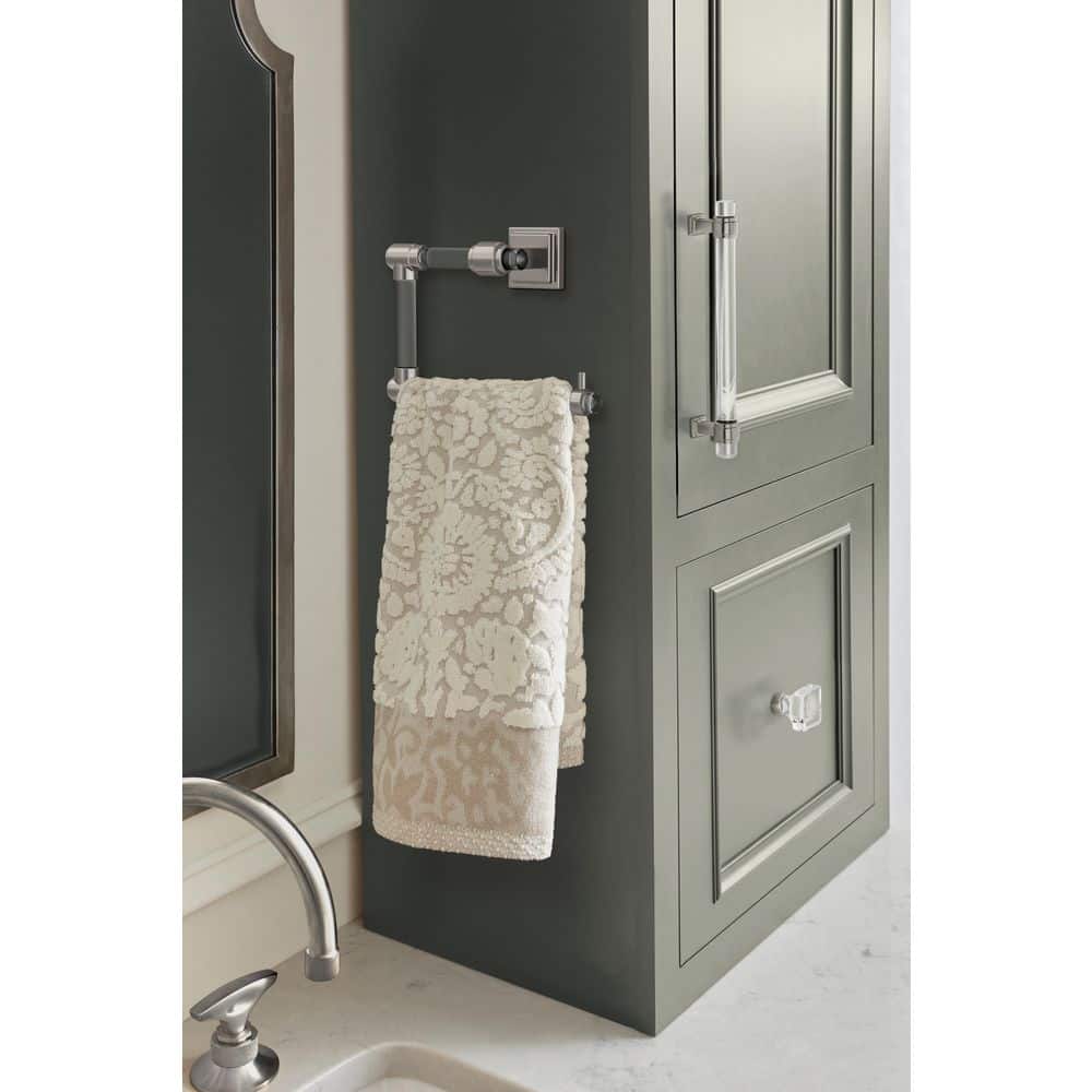 Glacio Clear and Brushed Nickel Wall Mounted Towel Ring