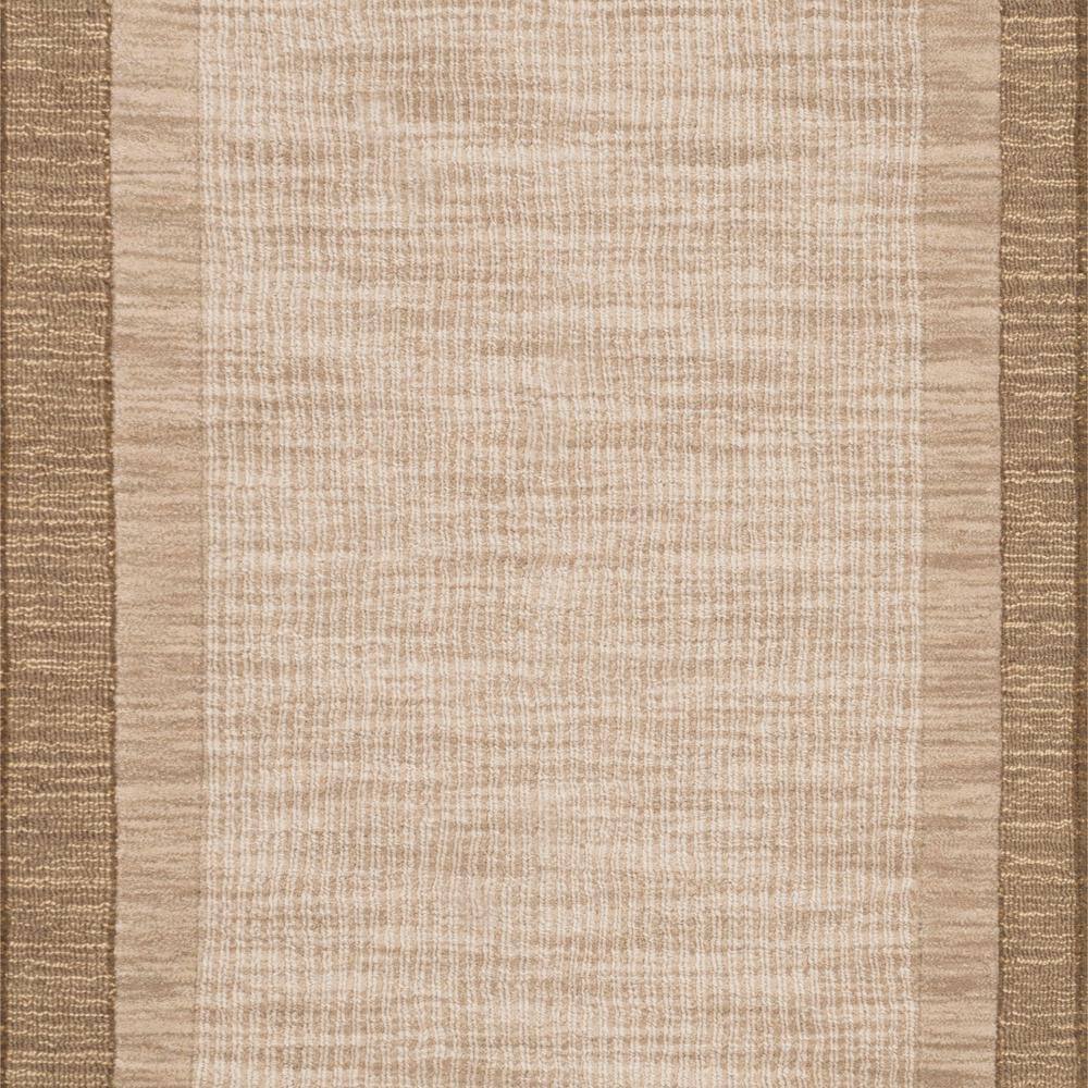 Beige and Brown Hand-Tufted Wool Area Rug