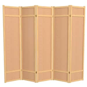 6 ft. Natural 5-Panel Room Divider