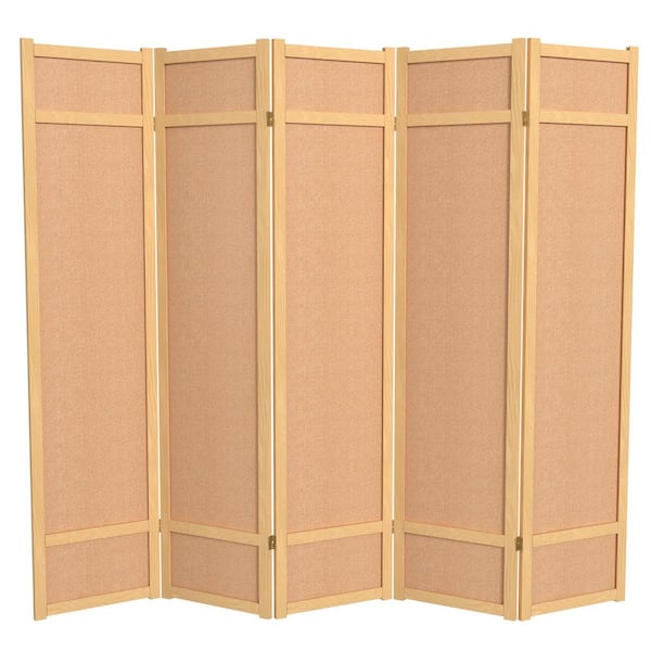 6 ft. Natural 5-Panel Room Divider