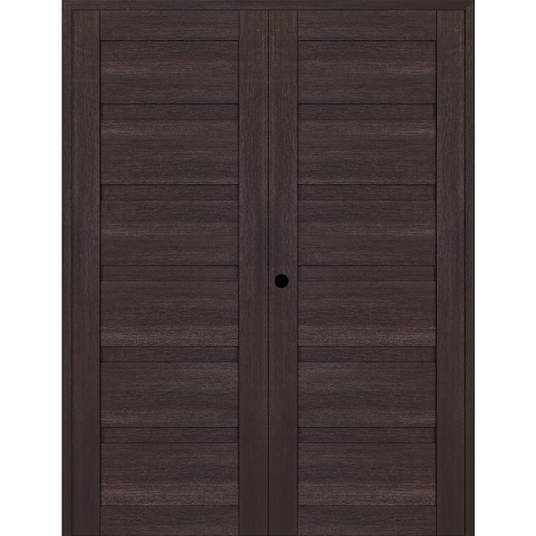 Belldinni Louver 36 in. x 79.375 in. Right Active Veralinga Oak Wood ...