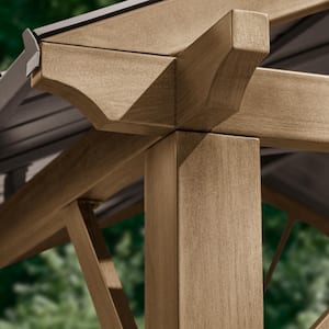 Providence Place 11 ft. W x 10 ft. D Brown Hard Top Gazebo