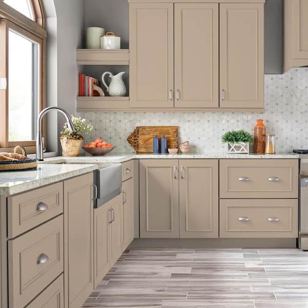 1 gal. #PPU4-07 Mushroom Bisque Satin Enamel Interior/Exterior Cabinet, Door & Trim Paint
