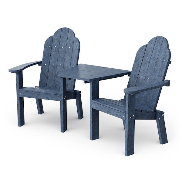 Wildridge Classic Patriot Blue Plastic Outdoor Deck Chair Tete-A-Tete