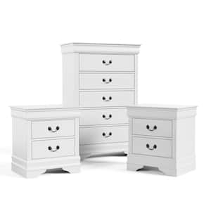 Burkhart White 2 Drawer 21.63 in. W Set of 2 Nightstand and Chest