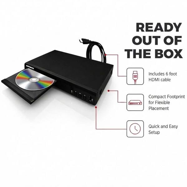 Magnavox 1080p Blu-Ray Disc Player with HDMI Cable, USB, Remote