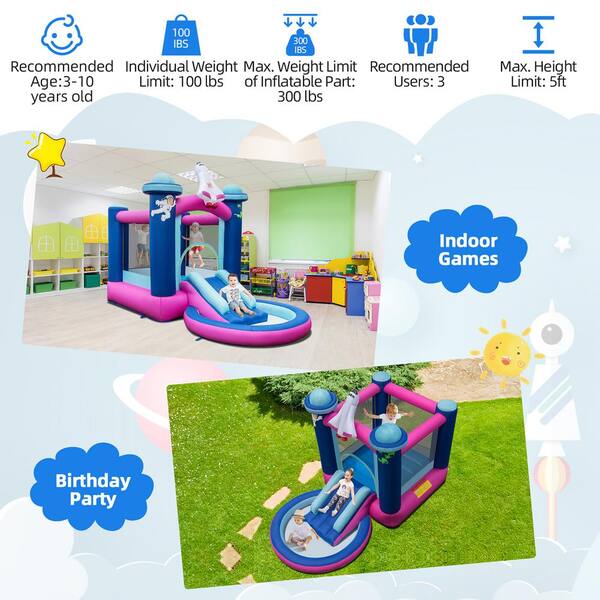 Costway Inflatable Space-themed Bounce House Kids 3-in-1 Bounce