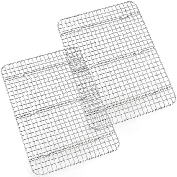 Numhew 16.6 in. x 11.6 in. Non-toxic Metal Wire Cooling Rack, 1/2 Sheet Baking Rack (2-Pack)