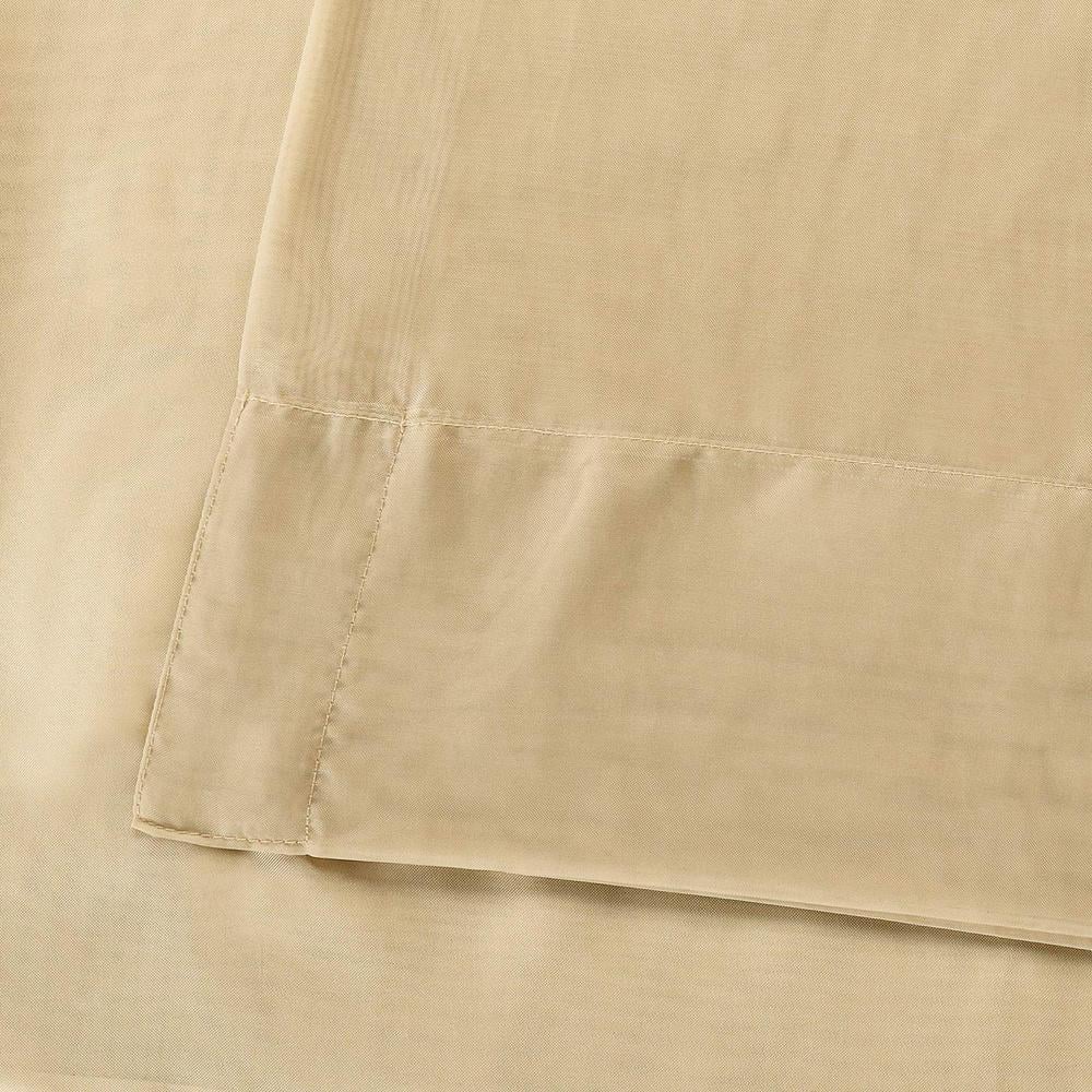 Soft Tan Sheer Polyester Rod Pocket Curtain Panels - 50" W x 108" L (2-Pack)