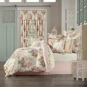Estelle Coral Polyester Full 4-Piece Comforter Set