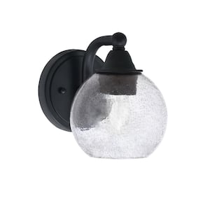 Madison 5.75 in. 1-Light Matte Black Wall Sconce with Standard Shade