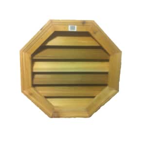 18 in. x 18 in. Round Wood Built-in Screen Gable Louver Vent