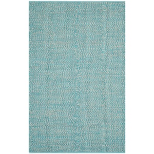 Montauk Turquoise/Multi Doormat 3 ft. x 5 ft. Geometric Area Rug
