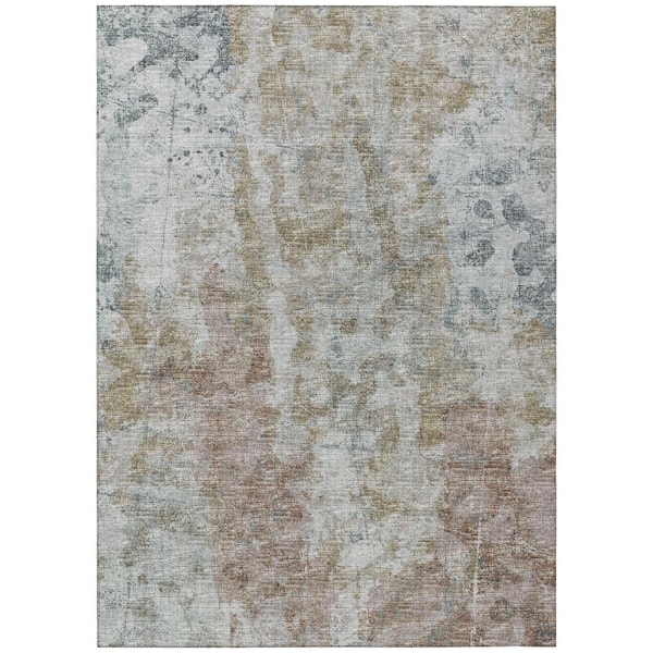 Addison Rugs Accord Blue 3 ft. x 5 ft. Abstract Indoor/Outdoor Washable Area Rug