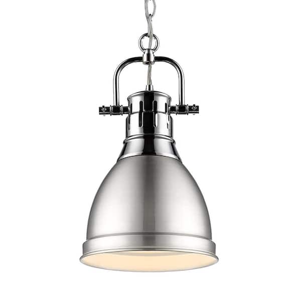 Duncan 1-Light Chrome Standard Mini Pendant with Metal Shade