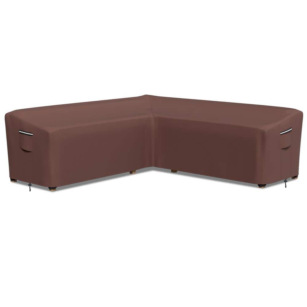 Patio V-Shaped Sectional Sofa Cover, Outdoor Heavy-Duty Waterproof and Anti