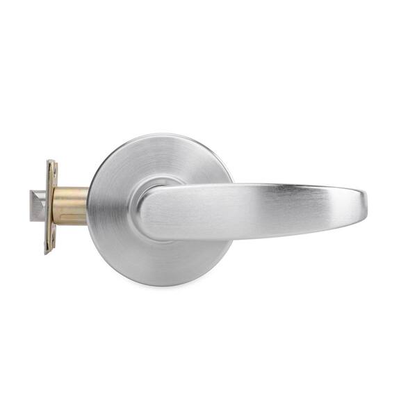 Nola Satin Nickel Lever on Rose Door Handle Pack - 64mm Bathroom Lock