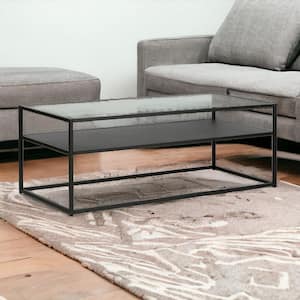 Mariana 46 in. Rectangle Glass Black Coffee Table