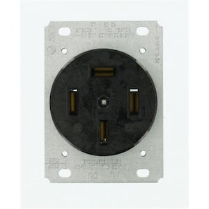 60 Amp 120/208-Volt Flush Mounting Non-Grounding Outlet, Black