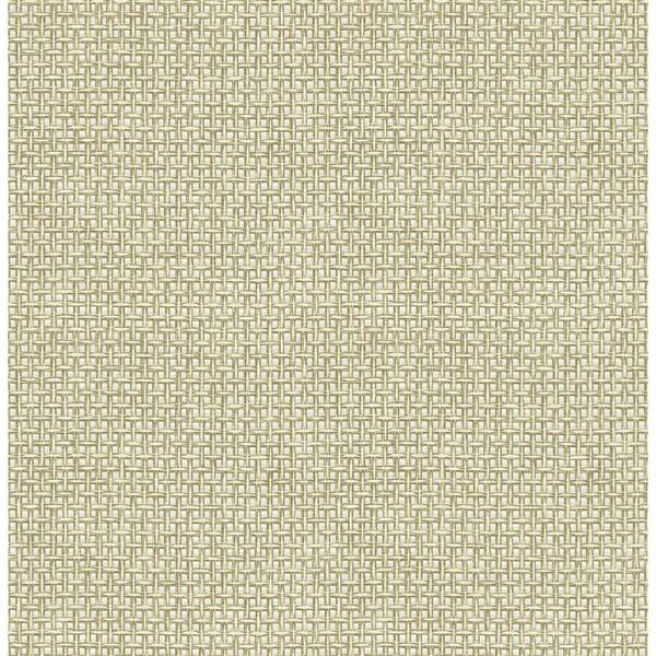 A-Street Prints Zia Light Green Basketweave Wallpaper Sample